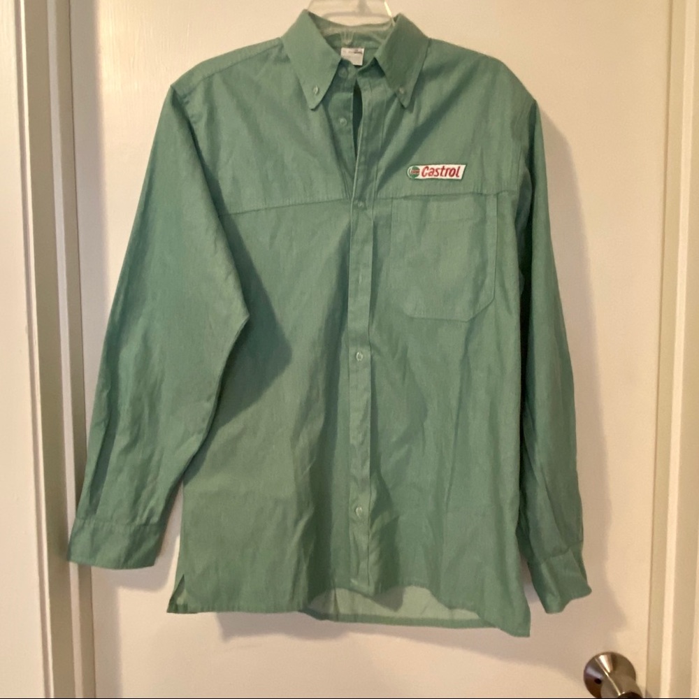 Castrol Green Button Down Long Sleeve Size Medium